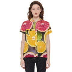 Oranges, Grapefruits, Lemons, Limes, Fruits Short Sleeve Pocket Shirt by nateshop