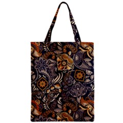 Paisley Texture, Floral Ornament Texture Zipper Classic Tote Bag by nateshop