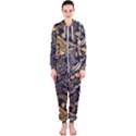 Paisley Texture, Floral Ornament Texture Hooded Jumpsuit (Ladies) View1