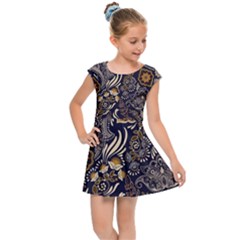 Paisley Texture, Floral Ornament Texture Kids  Cap Sleeve Dress by nateshop