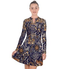 Paisley Texture, Floral Ornament Texture Long Sleeve Panel Dress by nateshop