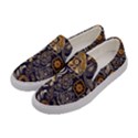 Paisley Texture, Floral Ornament Texture Women s Canvas Slip Ons View2