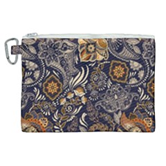 Paisley Texture, Floral Ornament Texture Canvas Cosmetic Bag (xl) by nateshop