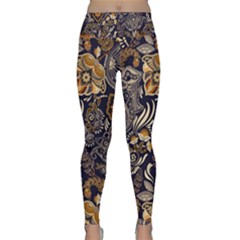 Paisley Texture, Floral Ornament Texture Lightweight Velour Classic Yoga Leggings by nateshop