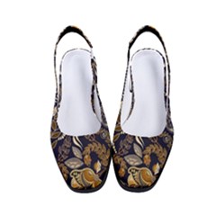 Paisley Texture, Floral Ornament Texture Women s Classic Slingback Heels