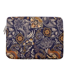 Paisley Texture, Floral Ornament Texture 15  Vertical Laptop Sleeve Case With Pocket by nateshop