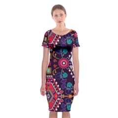 Pattern, Ornament, Motif, Colorful Classic Short Sleeve Midi Dress by nateshop