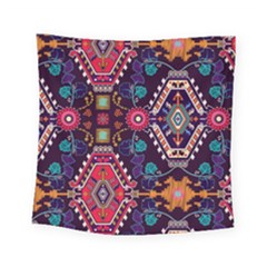 Pattern, Ornament, Motif, Colorful Square Tapestry (small) by nateshop