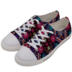 Pattern, Ornament, Motif, Colorful Women s Low Top Canvas Sneakers by nateshop