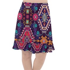 Pattern, Ornament, Motif, Colorful Fishtail Chiffon Skirt by nateshop