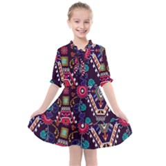 Pattern, Ornament, Motif, Colorful Kids  All Frills Chiffon Dress by nateshop