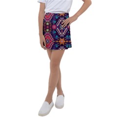 Pattern, Ornament, Motif, Colorful Kids  Tennis Skirt by nateshop