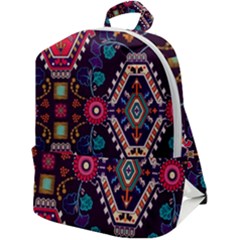 Pattern, Ornament, Motif, Colorful Zip Up Backpack by nateshop