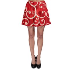 Patterns, Corazones, Texture, Red, Skater Skirt by nateshop