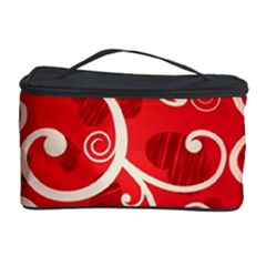 Patterns, Corazones, Texture, Red, Cosmetic Storage Case by nateshop