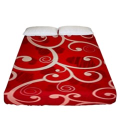 Patterns, Corazones, Texture, Red, Fitted Sheet (king Size) by nateshop