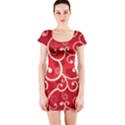 Patterns, Corazones, Texture, Red, Short Sleeve Bodycon Dress View1