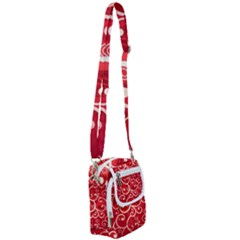 Patterns, Corazones, Texture, Red, Shoulder Strap Belt Bag by nateshop