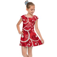 Patterns, Corazones, Texture, Red, Kids  Cap Sleeve Dress by nateshop