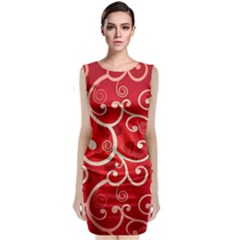 Patterns, Corazones, Texture, Red, Sleeveless Velvet Midi Dress