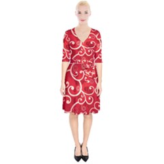 Patterns, Corazones, Texture, Red, Wrap Up Cocktail Dress by nateshop