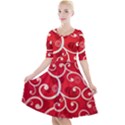 Patterns, Corazones, Texture, Red, Quarter Sleeve A-Line Dress View1