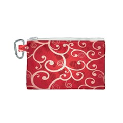 Patterns, Corazones, Texture, Red, Canvas Cosmetic Bag (small) by nateshop