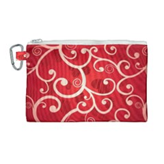 Patterns, Corazones, Texture, Red, Canvas Cosmetic Bag (large) by nateshop