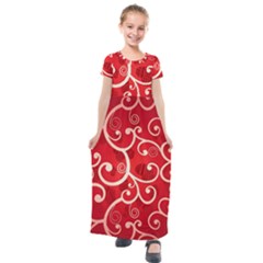 Patterns, Corazones, Texture, Red, Kids  Short Sleeve Maxi Dress by nateshop