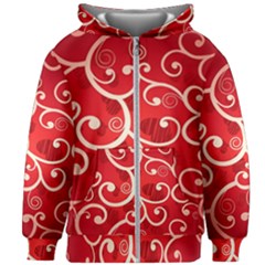 Patterns, Corazones, Texture, Red, Kids  Zipper Hoodie Without Drawstring by nateshop