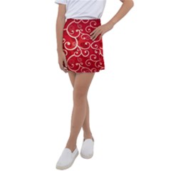 Patterns, Corazones, Texture, Red, Kids  Tennis Skirt by nateshop