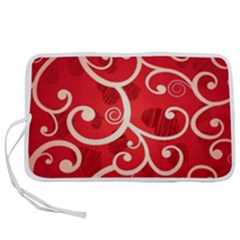 Patterns, Corazones, Texture, Red, Pen Storage Case (m) by nateshop