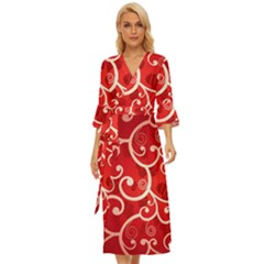 Patterns, Corazones, Texture, Red, Midsummer Wrap Dress by nateshop