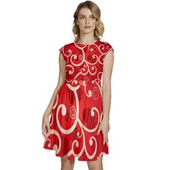 Patterns, Corazones, Texture, Red, Cap Sleeve High Waist Dress by nateshop