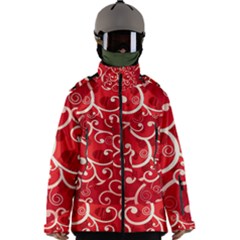 Patterns, Corazones, Texture, Red, Men s Zip Ski And Snowboard Waterproof Breathable Jacket by nateshop