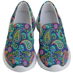 Patterns, Green Background, Texture Kids Lightweight Slip Ons by nateshop