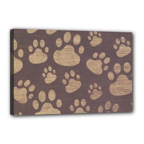 Paws Patterns, Creative, Footprints Patterns Canvas 18  X 12  (stretched) by nateshop