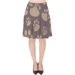 Paws Patterns, Creative, Footprints Patterns Velvet High Waist Skirt by nateshop