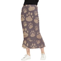 Paws Patterns, Creative, Footprints Patterns Maxi Fishtail Chiffon Skirt by nateshop