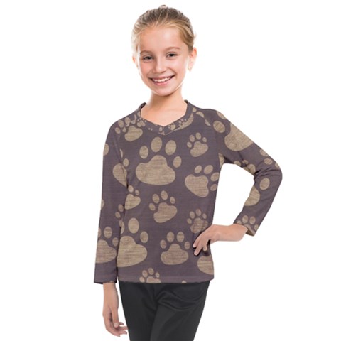 Paws Patterns, Creative, Footprints Patterns Kids  Long Mesh T-shirt by nateshop