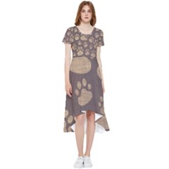 Paws Patterns, Creative, Footprints Patterns High Low Boho Dress by nateshop