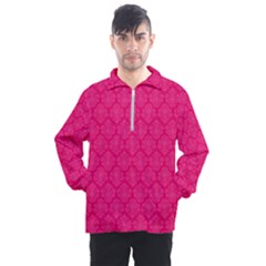 Pink Pattern, Abstract, Background, Bright, Desenho Men s Half Zip Pullover by nateshop