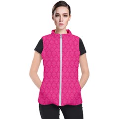 Pink Pattern, Abstract, Background, Bright, Desenho Women s Puffer Vest by nateshop