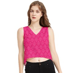 Pink Pattern, Abstract, Background, Bright, Desenho V-neck Cropped Tank Top by nateshop