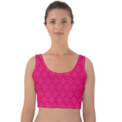 Pink Pattern, Abstract, Background, Bright, Desenho Velvet Crop Top by nateshop