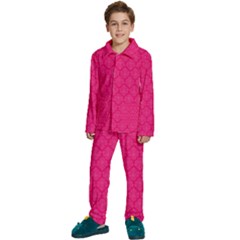 Pink Pattern, Abstract, Background, Bright, Desenho Kids  Long Sleeve Velvet Pajamas Set by nateshop