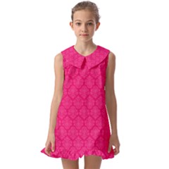 Pink Pattern, Abstract, Background, Bright, Desenho Kids  Pilgrim Collar Ruffle Hem Dress by nateshop