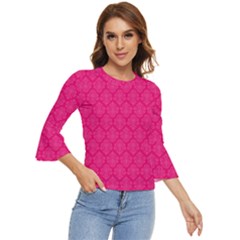 Pink Pattern, Abstract, Background, Bright, Desenho Bell Sleeve Top