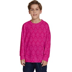 Pink Pattern, Abstract, Background, Bright, Desenho Kids  Crewneck Sweatshirt