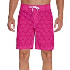 Pink Pattern, Abstract, Background, Bright, Desenho Men s Beach Shorts by nateshop